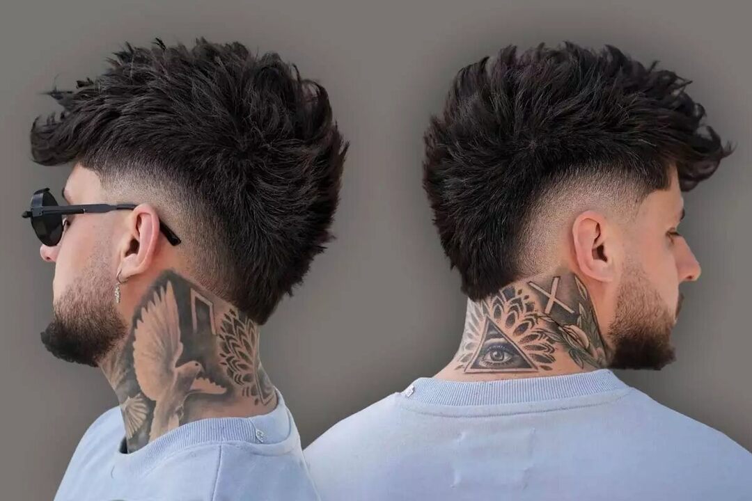 Mullet sfumato uomo: sfumatura pulita ai lati e lunghezza sul retro