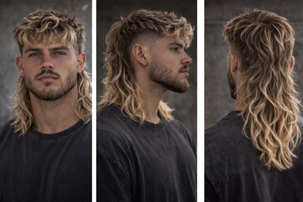 Mullet lungo uomo - taglio con capelli lunghi dietro