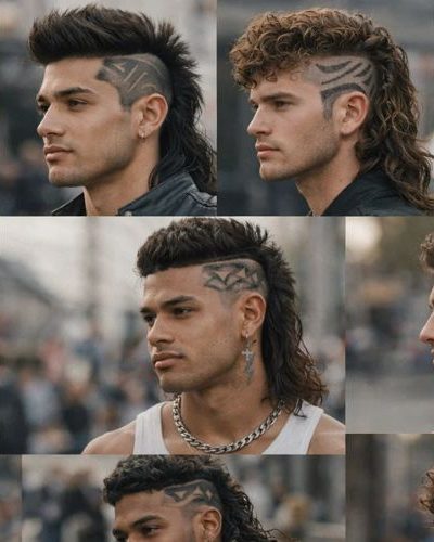 Mullet con Disegni Uomo: Rasature Artistiche