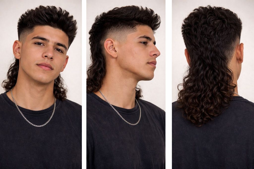 Mullet con sfumatura uomo - stile con fade laterale